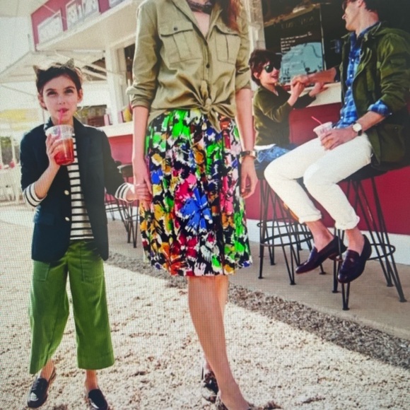 J. Crew Skirt, 100% Silk, Pockets, Multi-Colored Abstract Floral, EUC - Picture 8 of 10